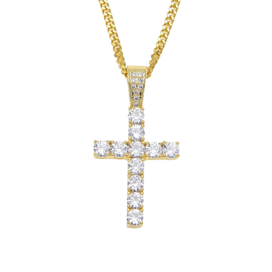 Gold Diamond Cross Chain
