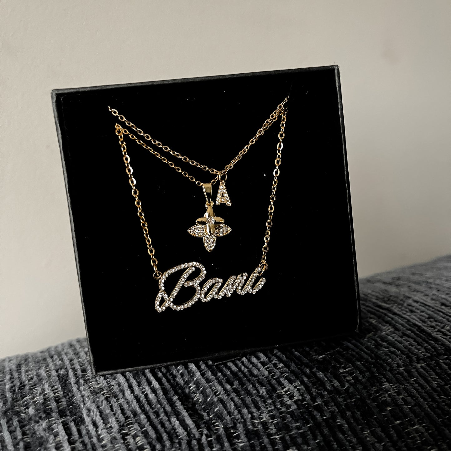 Diamond Cursive Name Necklace - Stainless Steel