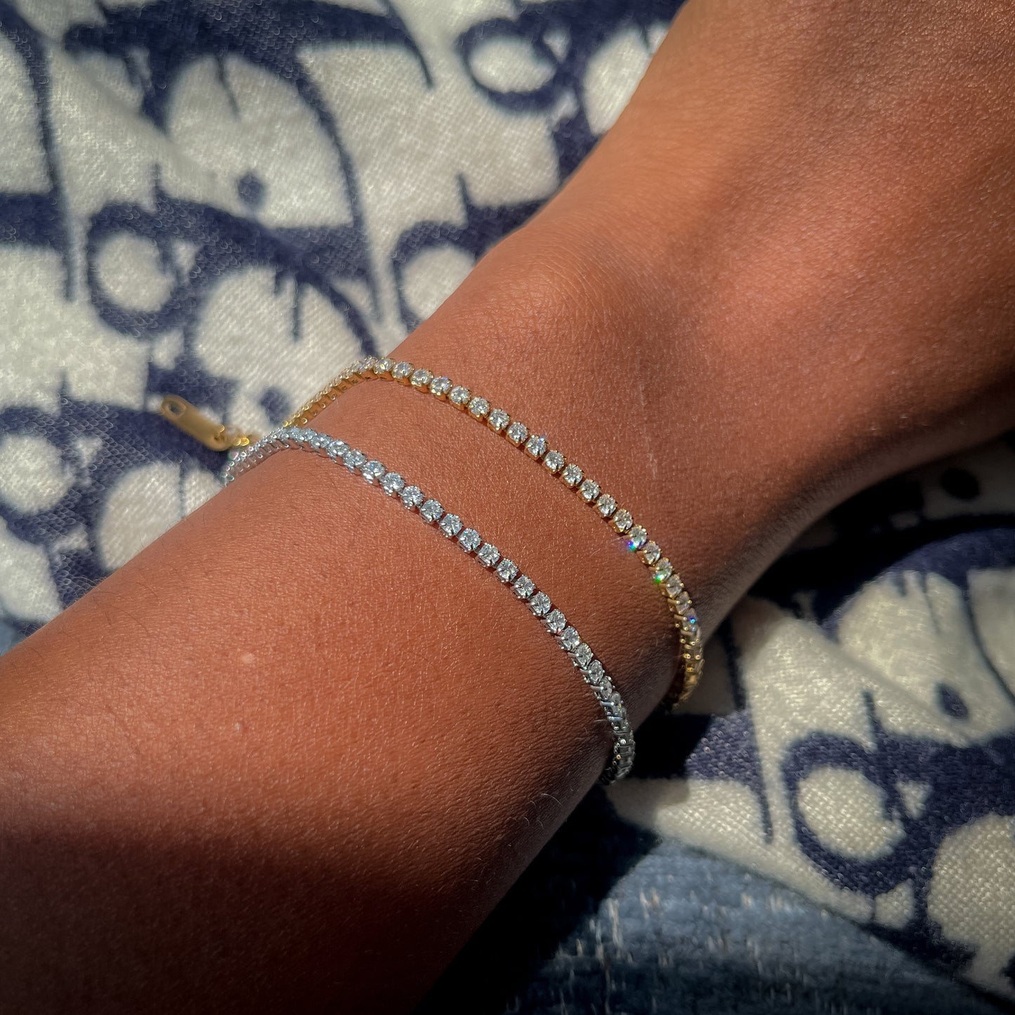 Delicate Diamond Tennis Bracelet - Gold