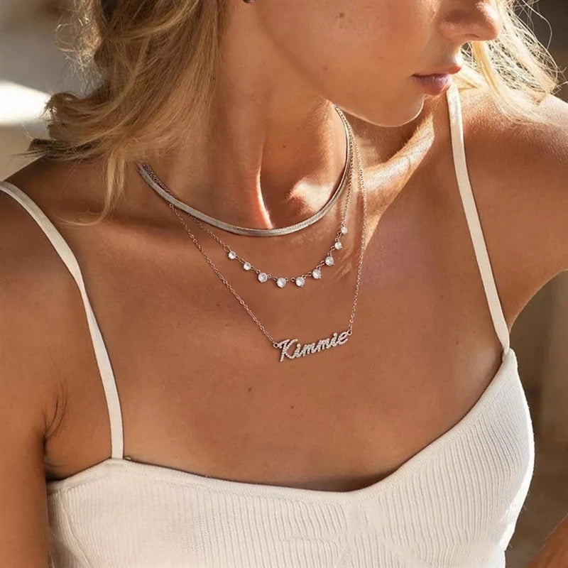 Diamond Cursive Name Necklace - Sterling Silver