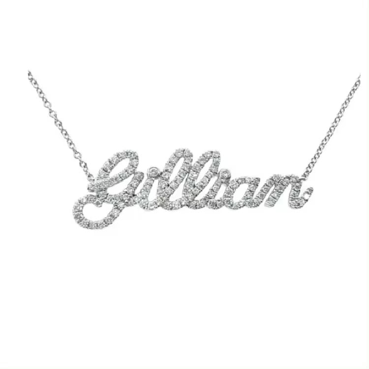 Diamond Cursive Name Necklace - Sterling Silver