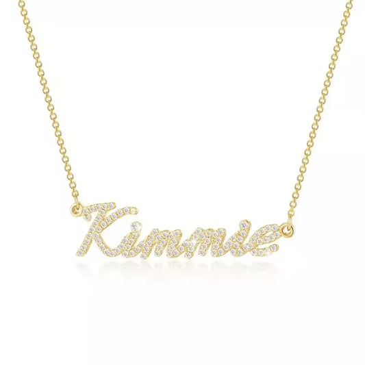 Diamond Cursive Name Necklace - Sterling Silver