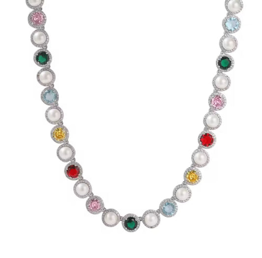 Pearl Galaxy Tennis Necklace