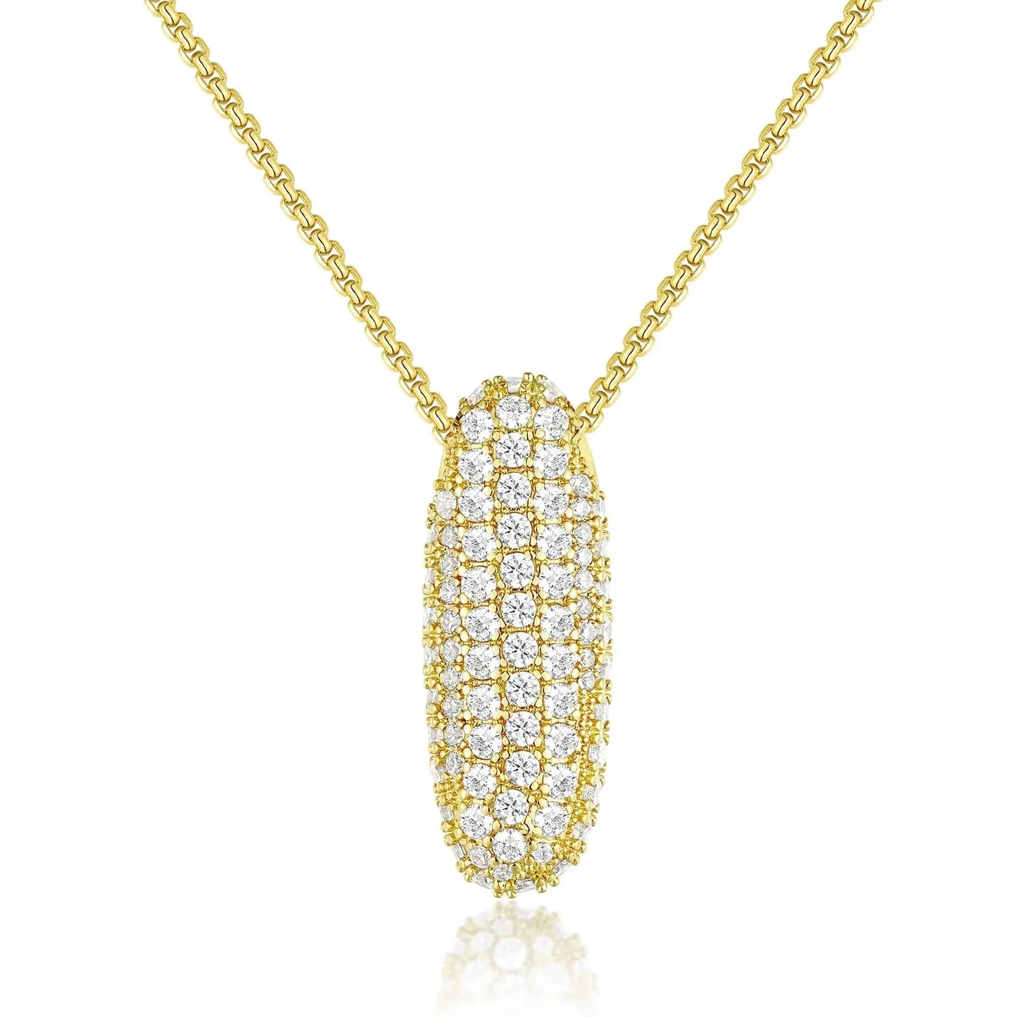 Chunky Diamond Bubble Letter Necklace