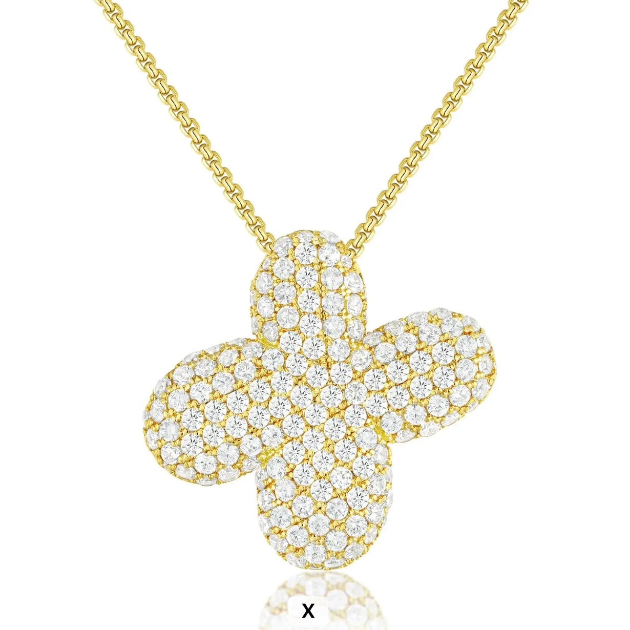 Chunky Diamond Bubble Letter Necklace