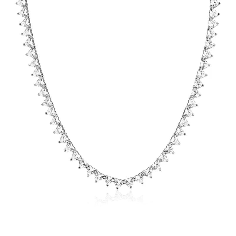 Diamond Heart Tennis Necklace