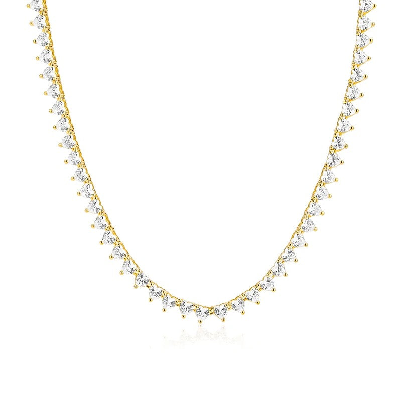 Diamond Heart Tennis Necklace