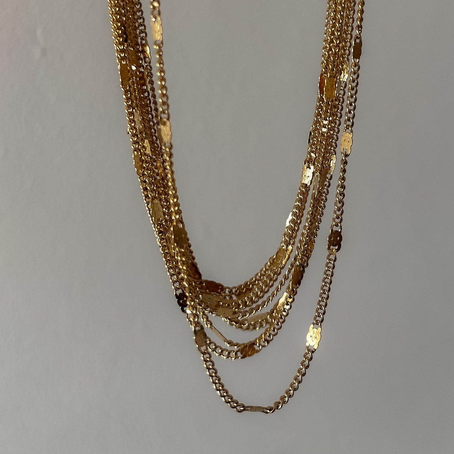 Pressed Gold Link Chain Necklace