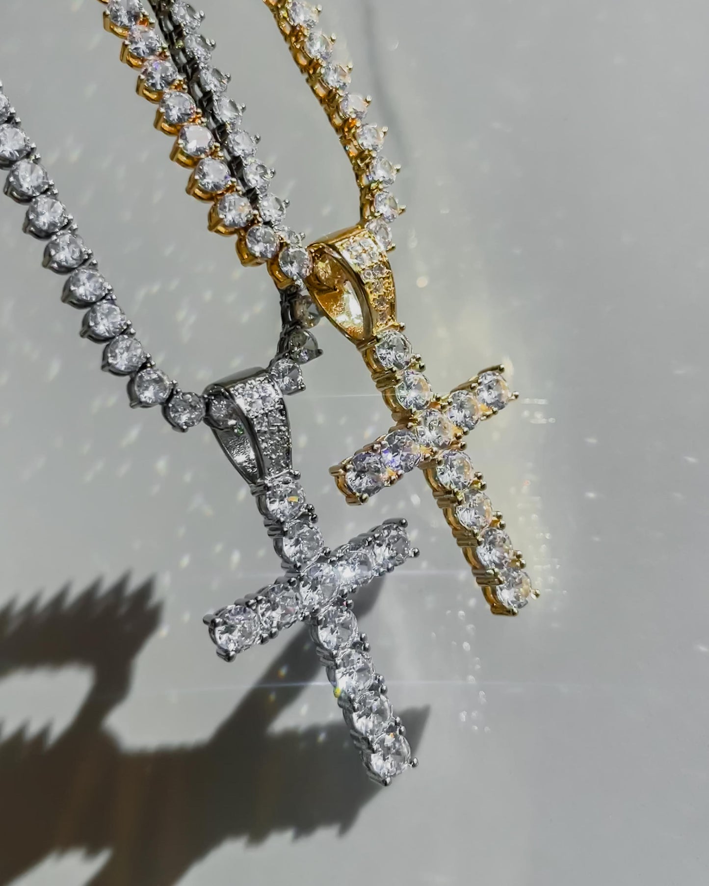 Diamond Cross Tennis Necklace