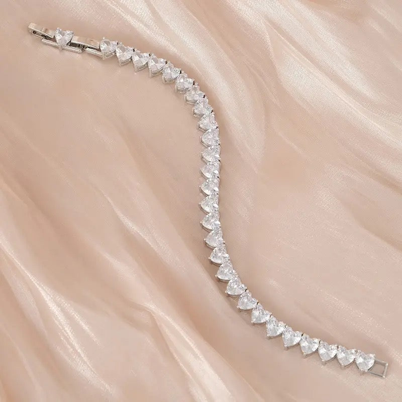 Diamond Heart Tennis Bracelet
