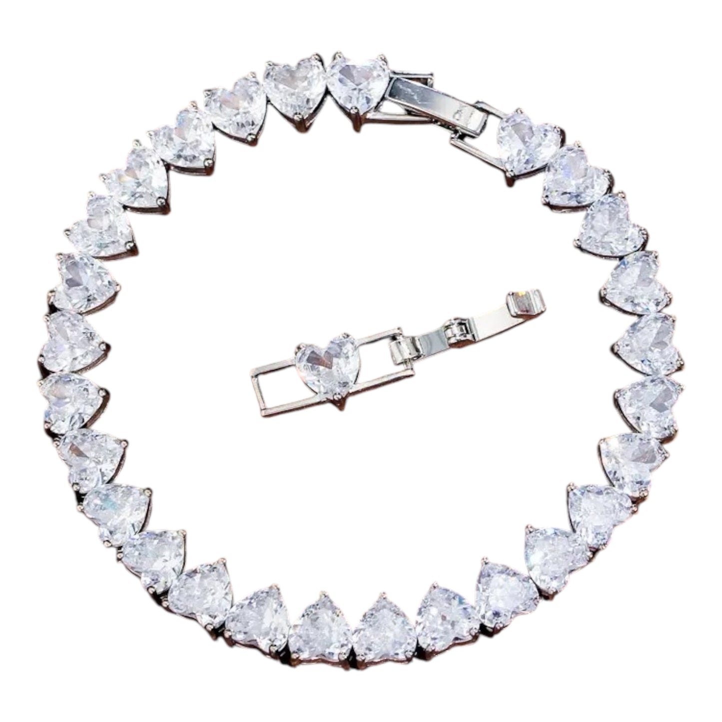 Diamond Heart Tennis Bracelet