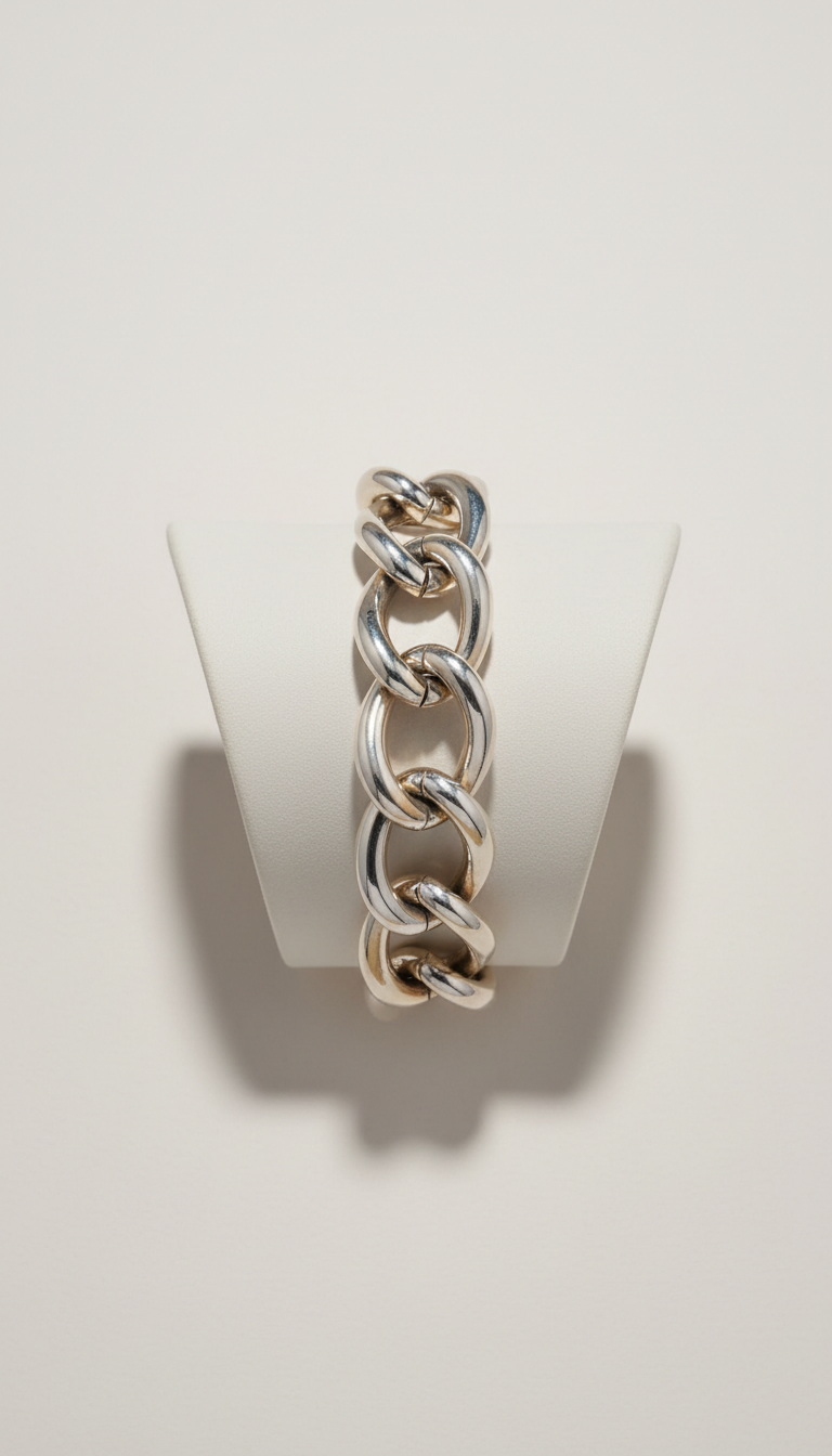Silver bold link bracelet