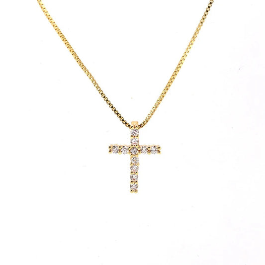 Dainty Cross Necklace - Gold