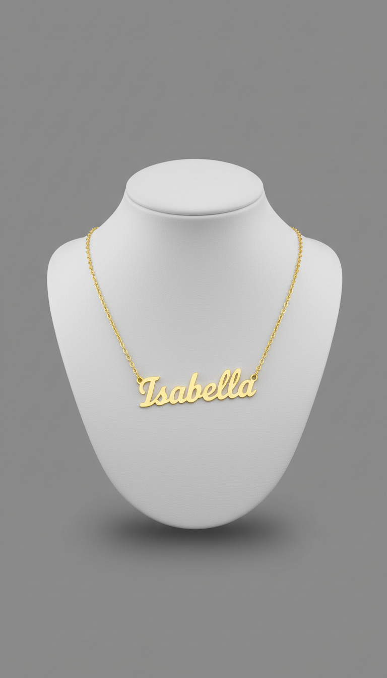 18K gold-plated custom name necklace