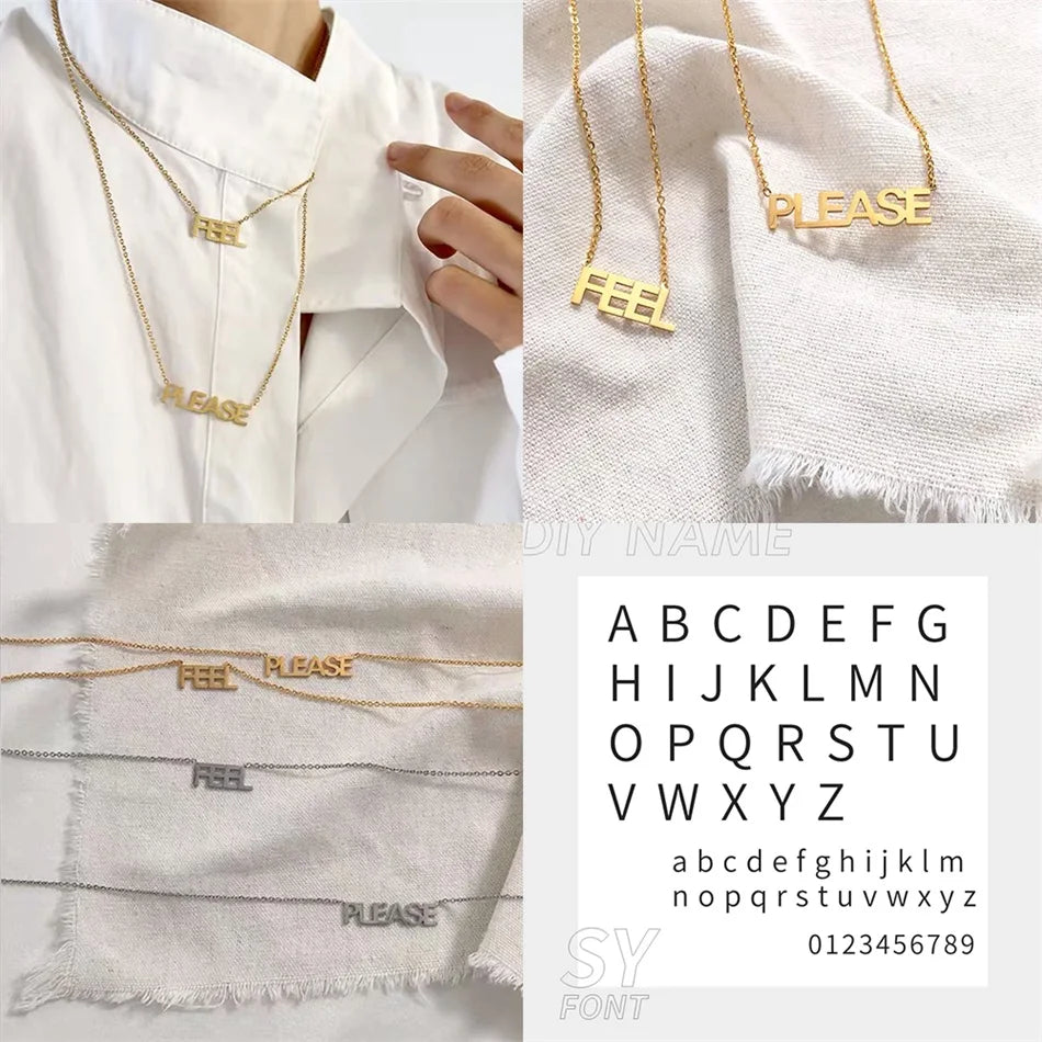 Custom Name Necklace Dainty Chain