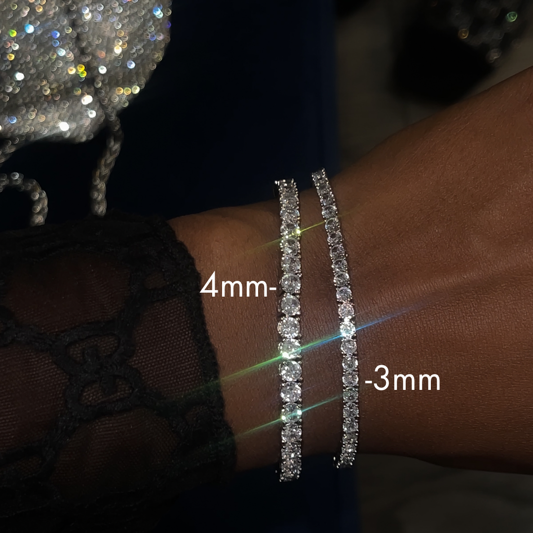 Unisex 3mm Classic Bling Tennis Bracelet – Silver Finish CZ – 6.5 Inches – Blingworld