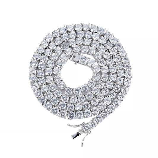 Diamond Tennis Chain - Silver