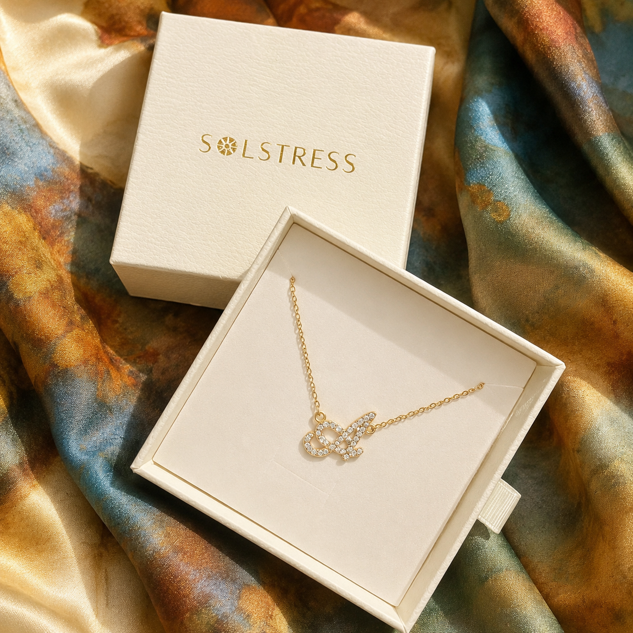 Diamond Cursive Initial Necklace