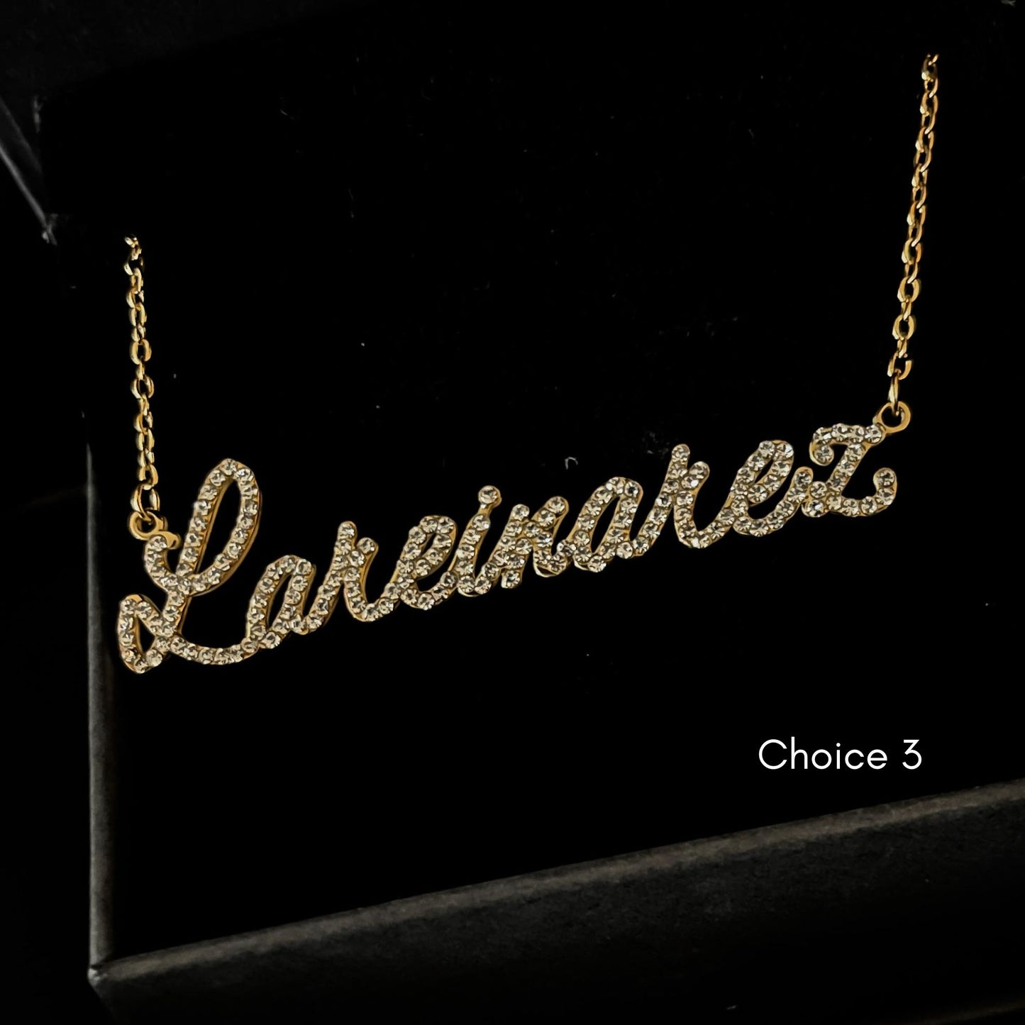 Diamond Cursive Name Necklace - Stainless Steel