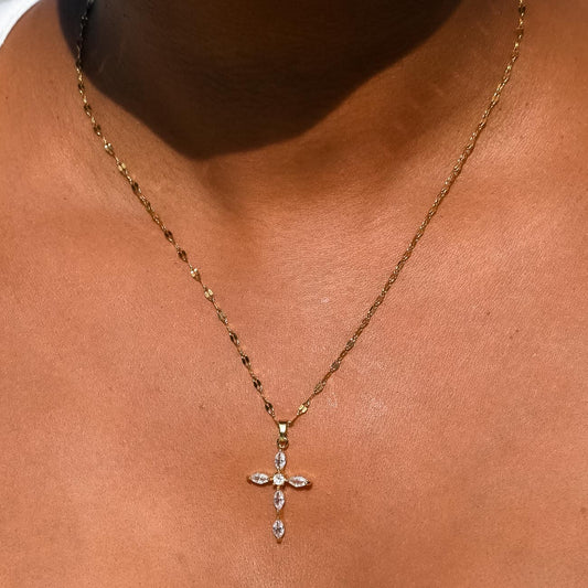 Stellar Diamond Cross Necklace