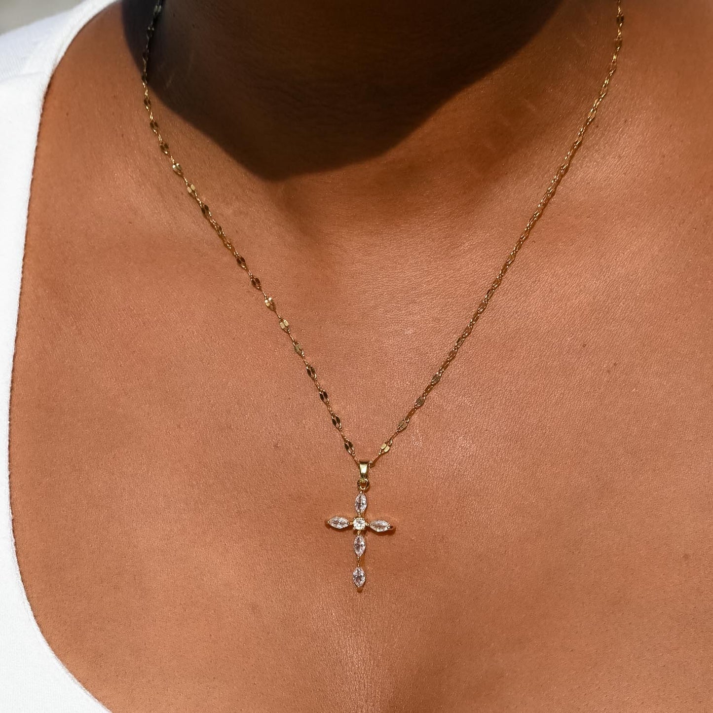 Stellar Diamond Cross Necklace