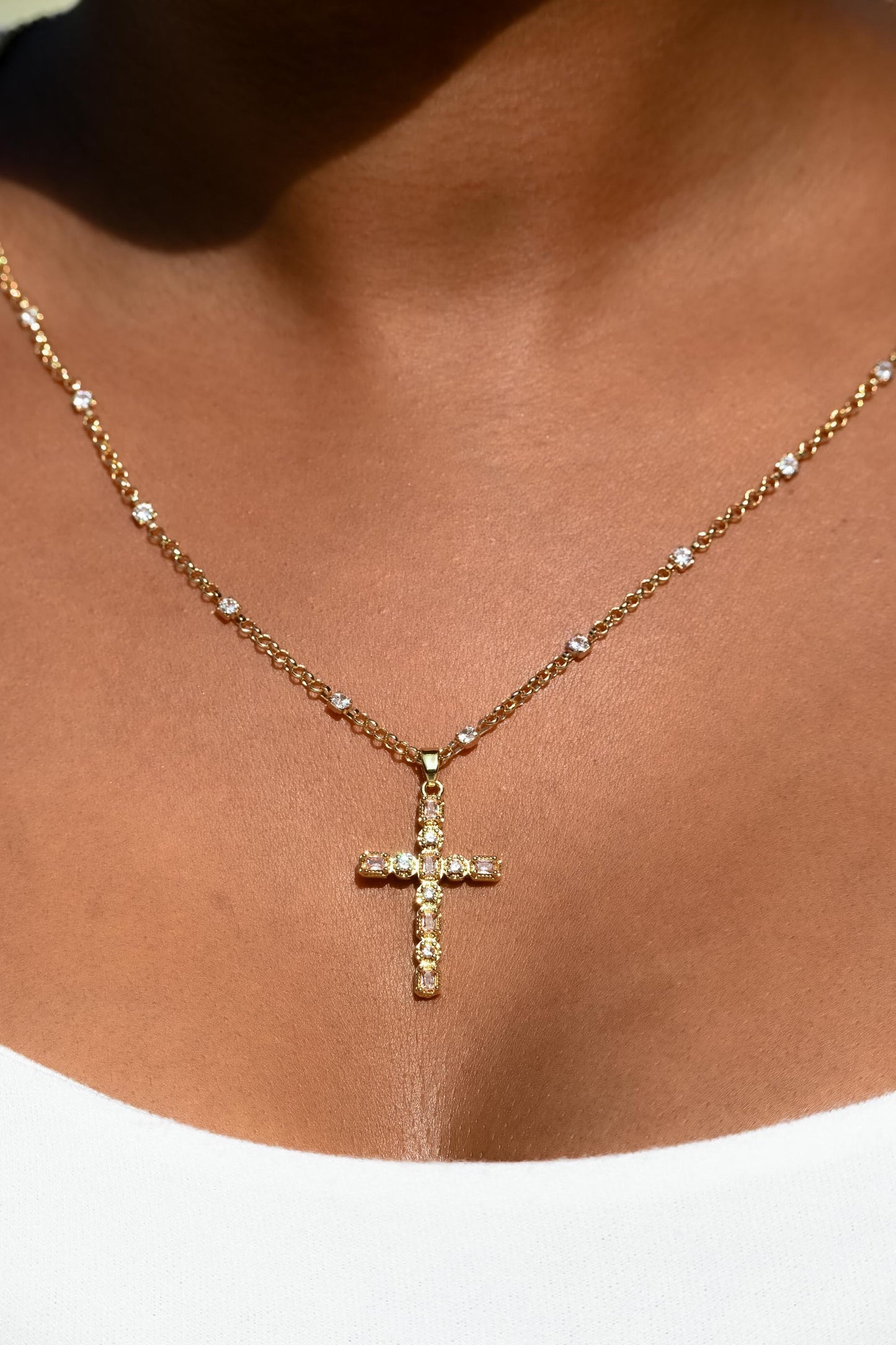 Chosen Crystal Cross Necklace