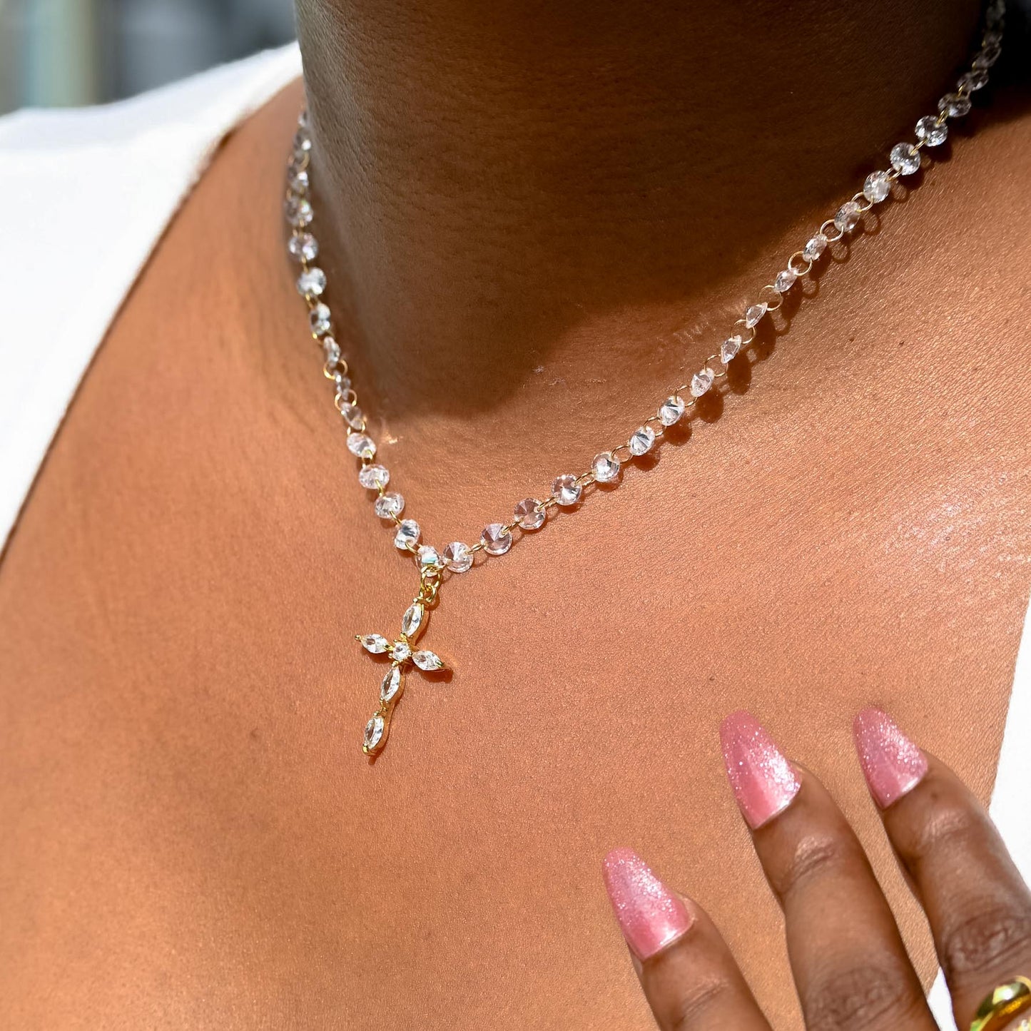 Grace Crystal Cross Necklace