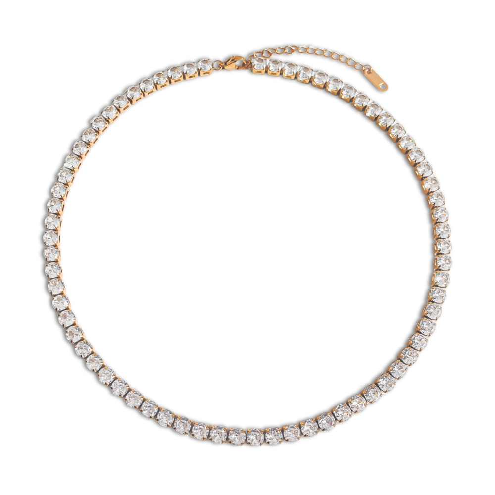 5mm Classic Tennis Necklace - Gold