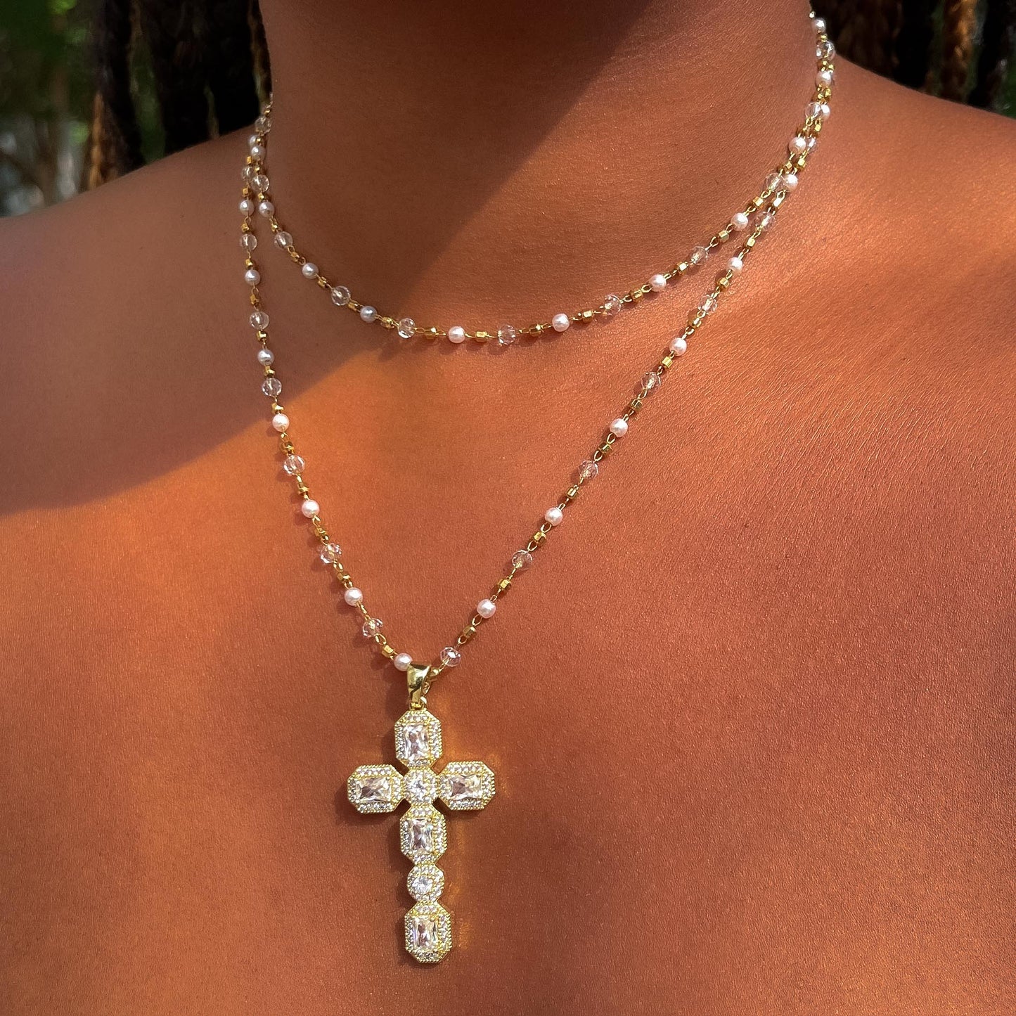 Destiny Crystal Cross Necklace