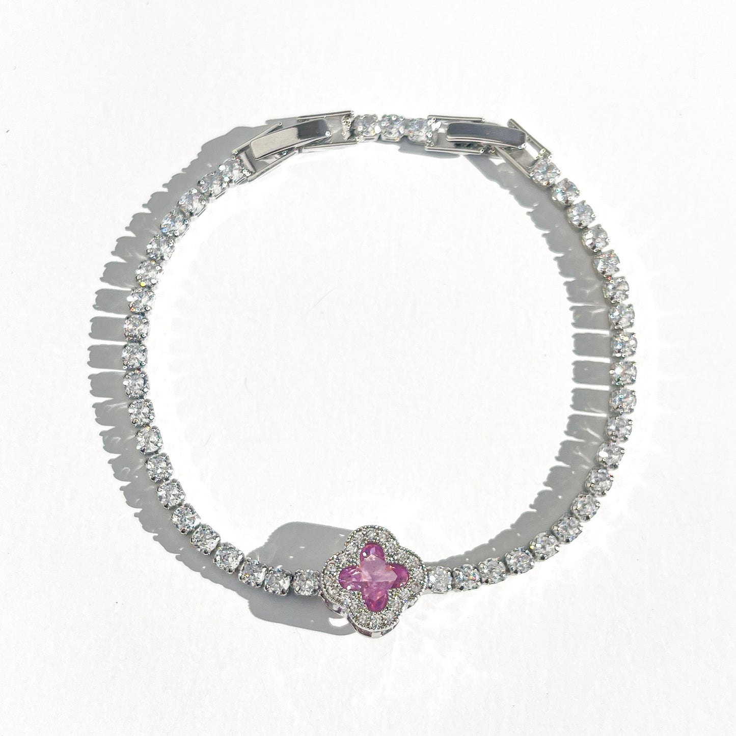 Diamond Clover Tennis Bracelet