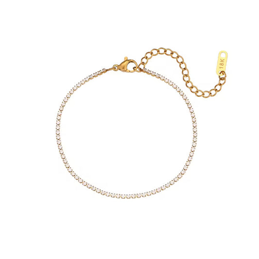 Delicate Diamond Tennis Bracelet - Gold