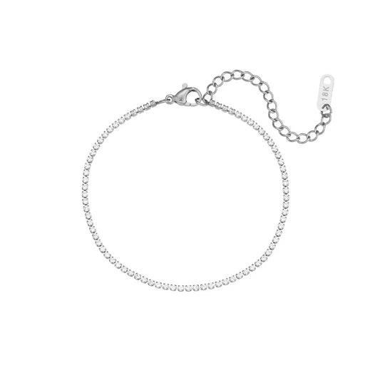 Delicate Diamond Tennis Bracelet - Silver