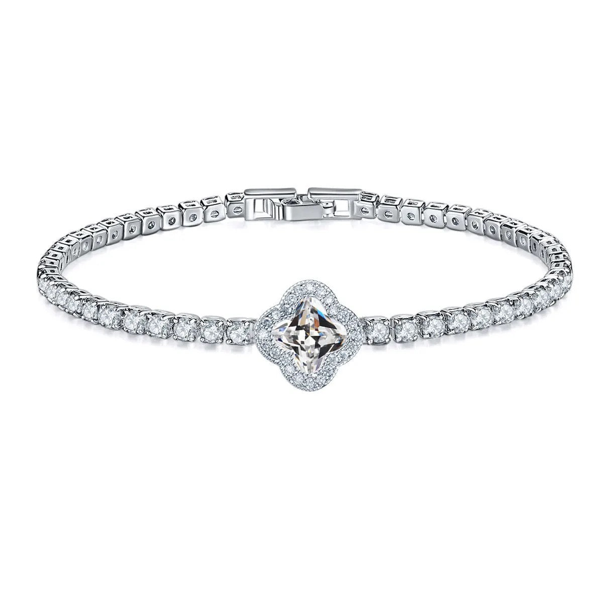 Diamond Clover Tennis Bracelet