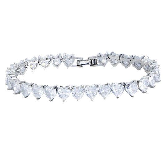 Diamond Heart Tennis Bracelet