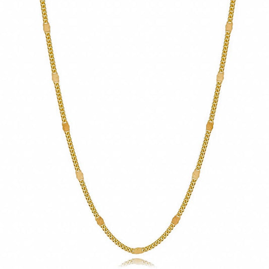 Pressed Gold Link Chain Necklace