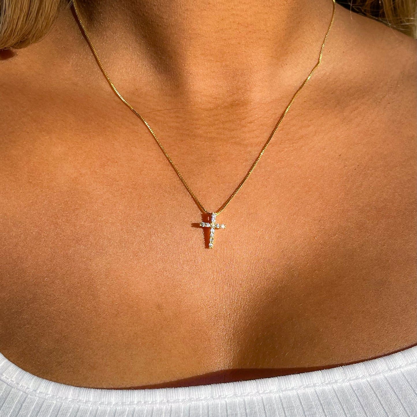 Dainty  Cross Necklace - Gold