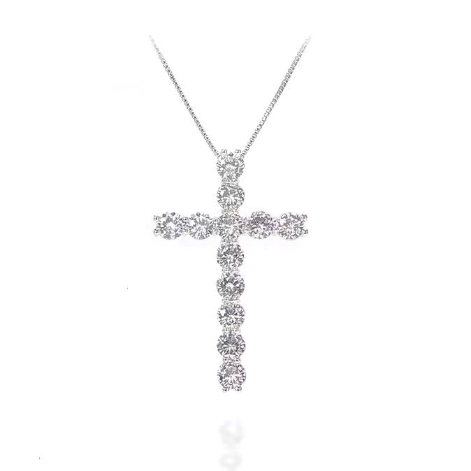 Silver Beaming Cross Necklace